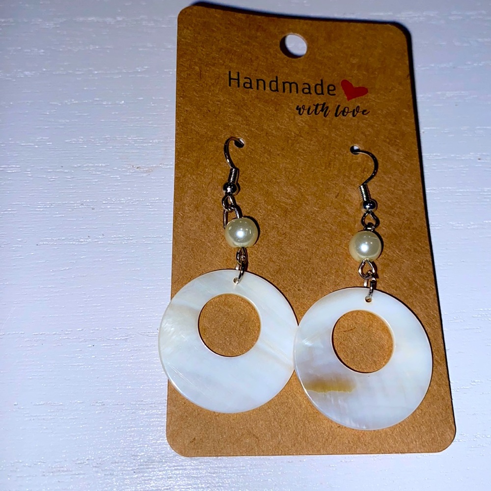 Shell & Pearl Dangle Earrings